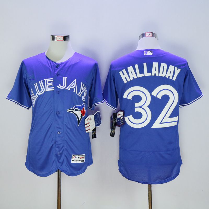 Men Toronto Blue Jays #32 Halladay Blue MLB Jerseys->toronto blue jays->MLB Jersey